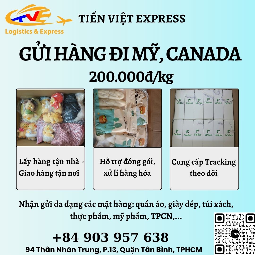 Gửi hàng đi USA, Canada - Tiến Việt Express
